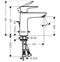 Juodas praustuvo maišytuvas Hansgrohe TALIS E 110 71710670