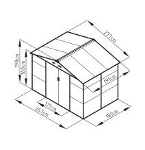 Sodo namelis  G21 GAH 529 - 277 x 191cm, plastikinis, pilkas 63900531