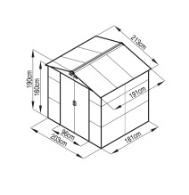 Sodo namelis   G21 GAH 407 - 213 x 191cm, plastikinis, pilkas 63900521