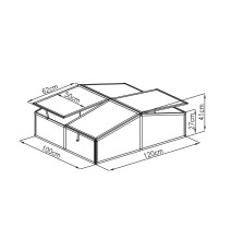 Šiltnamis G21 dviejų dalių GA12 100 x 120 x 40 cm 6390111