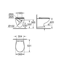 Pakabinamas klozetas su SoftClose dangčiu Grohe Bau Ceramic 39351000