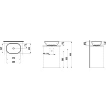 Praustuvas- dubuo ovalus Laufen H8120830001091, 500x135 mm, baltas