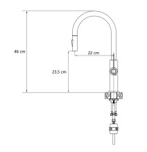 Virtuvinis maišytuvas su ištraukiama žarna Quadron JENNIFER Q LINE SLIM 3623510_WHMPVDC1, balta mati