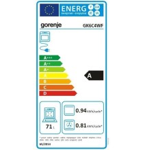 Elektrinė viryklė su dujine kaitlente Gorenje GK6C4WF