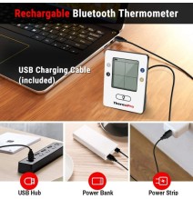 Skaitmeninis belaidis įkraunamas bluetooth maisto termometras su 4 zondais ThermoPro TP25W