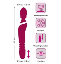 Javida Warming & Thrusting vibratorius (raudona)