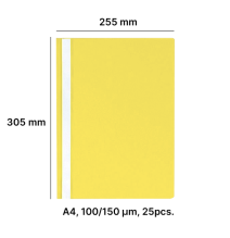 AD Class Segtuvėlis skaidriu viršeliu 100/150 Geltonas , pakuotėje 25 vnt.