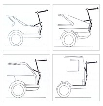 Autobagažinė Peruzzo New Hi-Bike 3 dviračiams ant galinio dangčio (plienas)