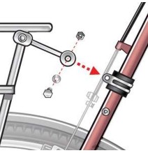 Adapteris ant dviračio rėmo varžtui prisukti 20mm