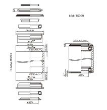 Vairo kolonėlė FORCE AHEAD 1 1/8" pusiau integruota 44 mm (aliuminė, juoda)