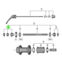 Veržlė ir konusas Shimano FH-M595 (kairė)