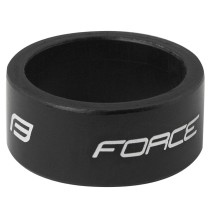 Vairo kolonėlės žiedas FORCE Logo 1 1/8", 15 mm (aliuminis, juodas)