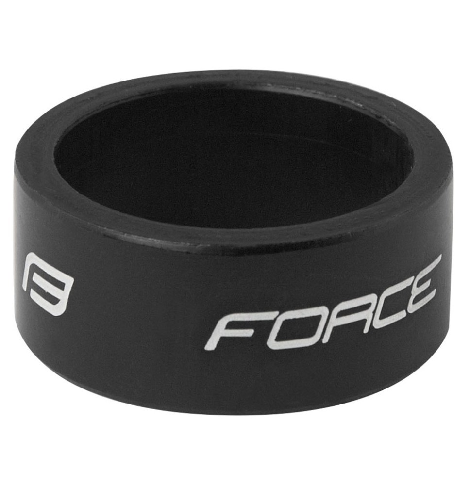 Vairo kolonėlės žiedas FORCE Logo 1 1/8", 15 mm (aliuminis, juodas)