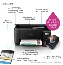 Epson EcoTank L3250 Spausdintuvas rašalinis MFP Spalvotas A4 33ppm Wi-Fi USB (SPEC)