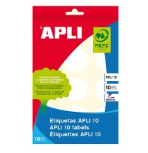 Lipnios etiketės APLI, apvalūs, diam. 32 mm,10 l., balta