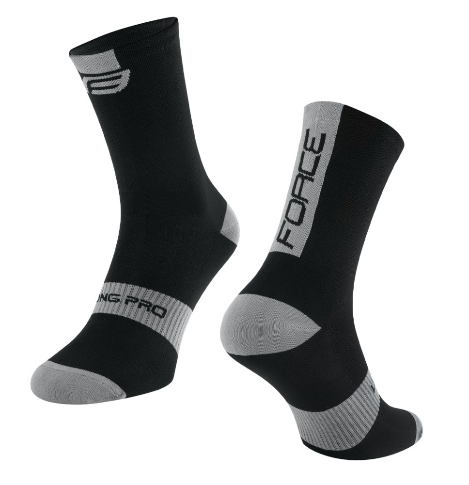 Kojinės FORCE Long PRO, (juoda/pilka) L-XL 42-46