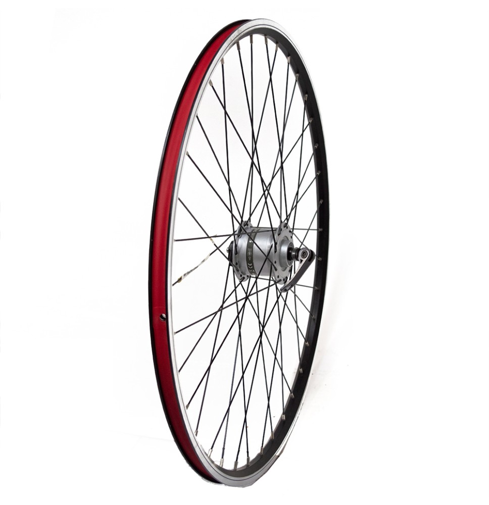 Priekinis ratas 28/29",Dynamic V-tipo stabdžiai, Shimano dinama DH-3N30, 36H, su greitveržle