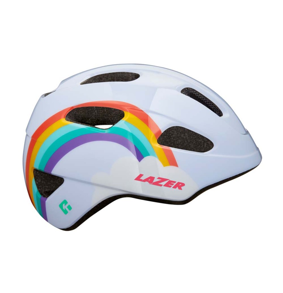 Šalmas LAZER Pnut KC Rainbow, 46-52cm (baltas)