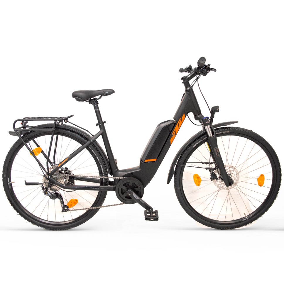 Elektrinis KTM Macina CROSS P510 9G 28" dydis 18" (46cm) (juoda/oranžinė)