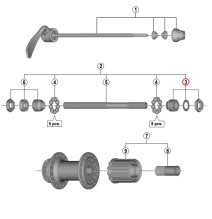 Veržlė ir konusas Shimano FH-RM33 (dešinė)