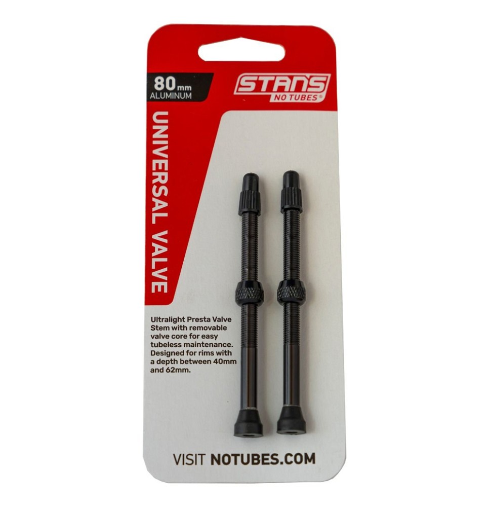 Ventiliai Stan's NoTubes bekamerinėms padangoms 80mm (juodi)