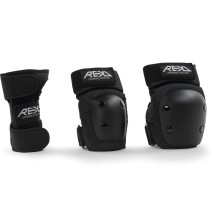 Apsaugos keliams, alkūnėms ir delnams REKD JUNUIOR HEAVY DUTY Tripple pad set S (juodos)