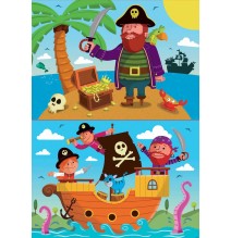 2 dėlionės (puzzle) 2x20 PIRATES 3-5 metų