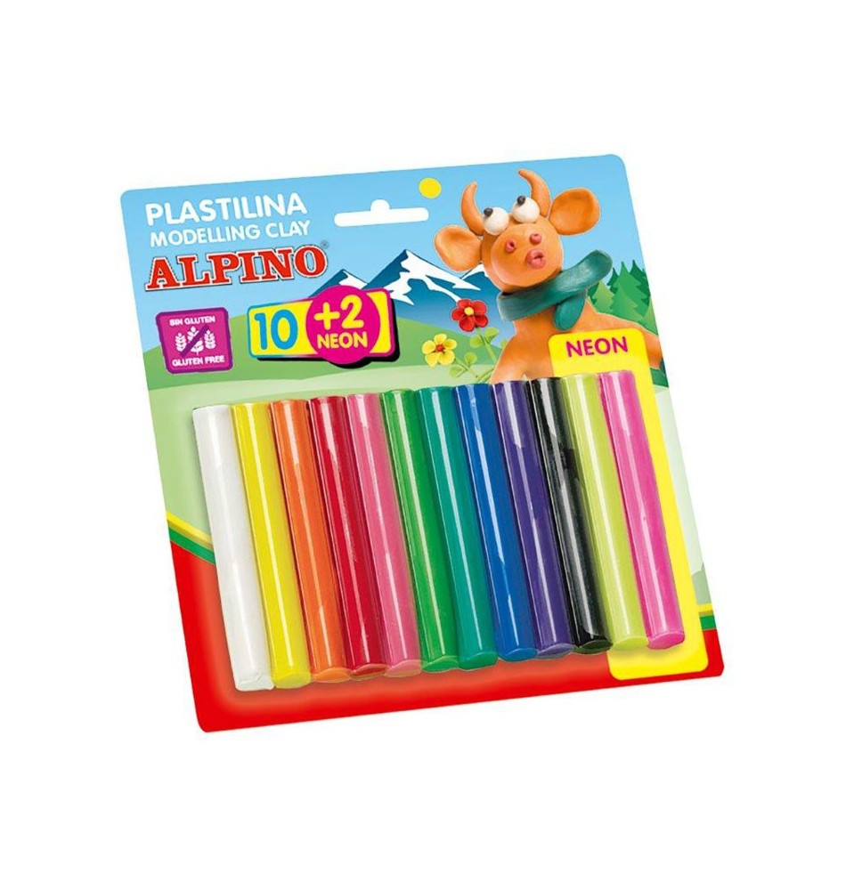 Plastilinas ALPINO 10sp+2neon