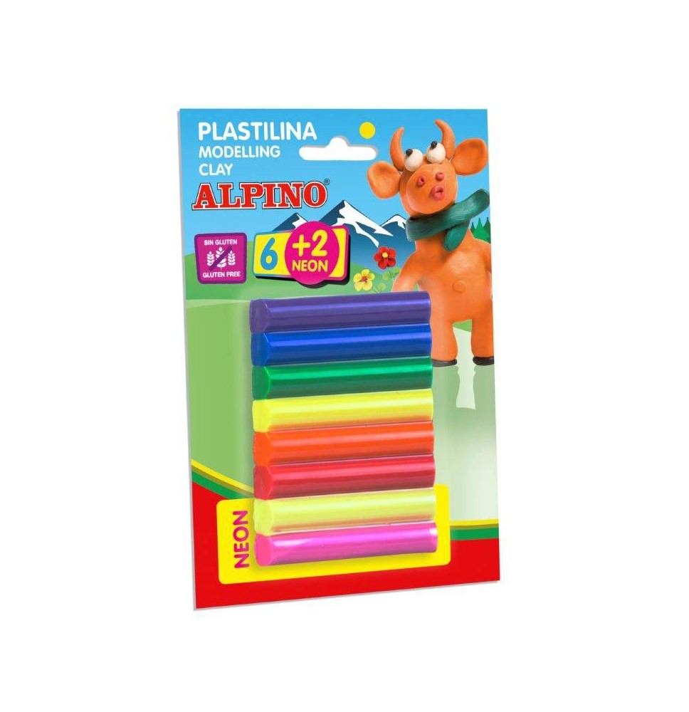 Plastilinas ALPINO 6sp+2neon