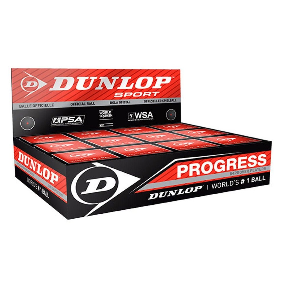 Skvošo kamuoliukas Dunlop PROGRESS 12-box