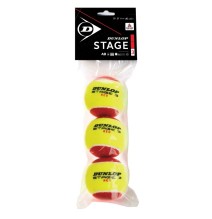 Teniso kamuol. DUNLOP STAGE 3 RED 3-polybag ITF