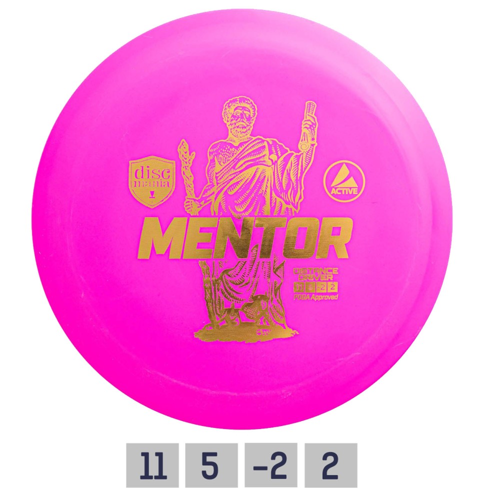 Diskgolfo diskas Distance Driver MENTOR Active Pink