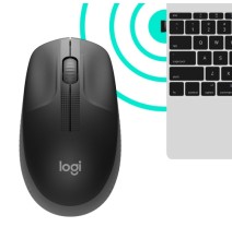 Logitech M190 Full-Size Belaidė pelė, RF Wireless, 1000 DPI, Charcoal