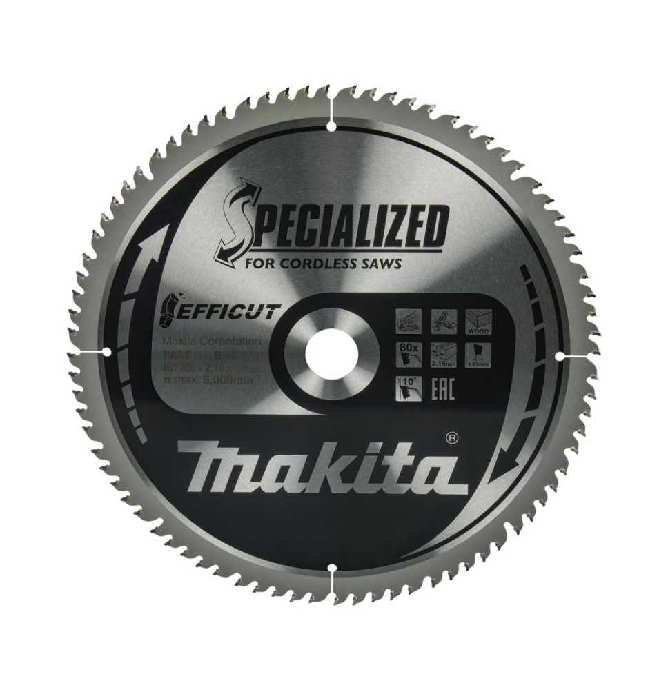 Pjovimo diskas medienai MAKITA Efficut 305x30x2,15mm T80 10°