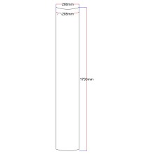 Dušo kabinos šoninis stiklas lenktas 280x1730 (lenkta dalis 285 mm) skaidrus 4.11.