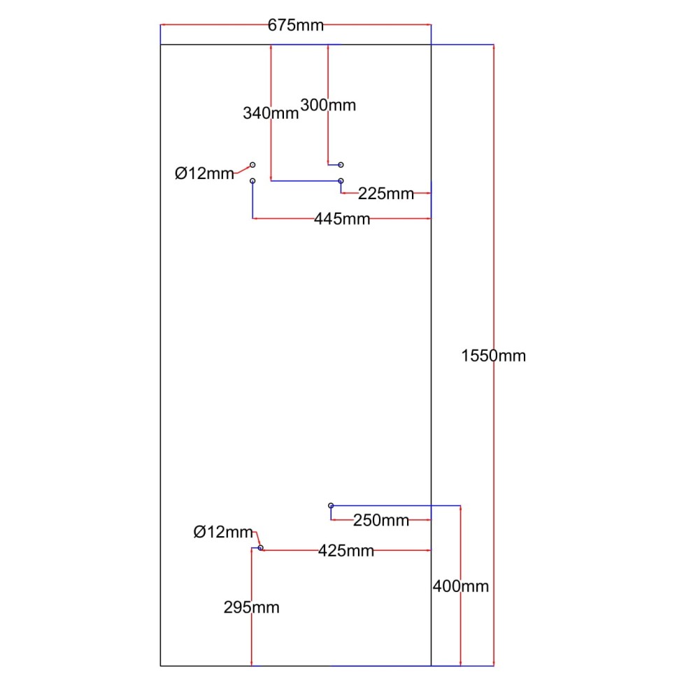 Dušo kabinos galinis stiklas 675x1550 K8614 juodas I 5.10.