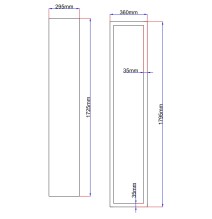 Dušo kabinos šoninis stiklas tiesus 295x1725 fabric, stiklas rėme (stiklas 310x1740 mm) 6.9.