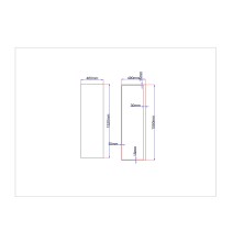 Dušo kabinos šoninis stiklas tiesus 460x1520 juodas, stiklas rėme (stiklas 475x1535 mm)