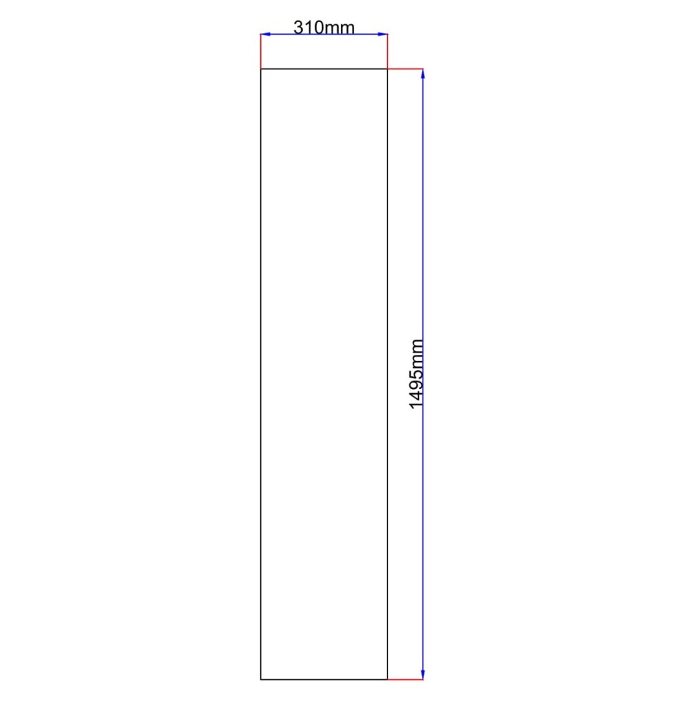 Dušo kabinos šoninis stiklas tiesus 310x1495 grey 7.1.