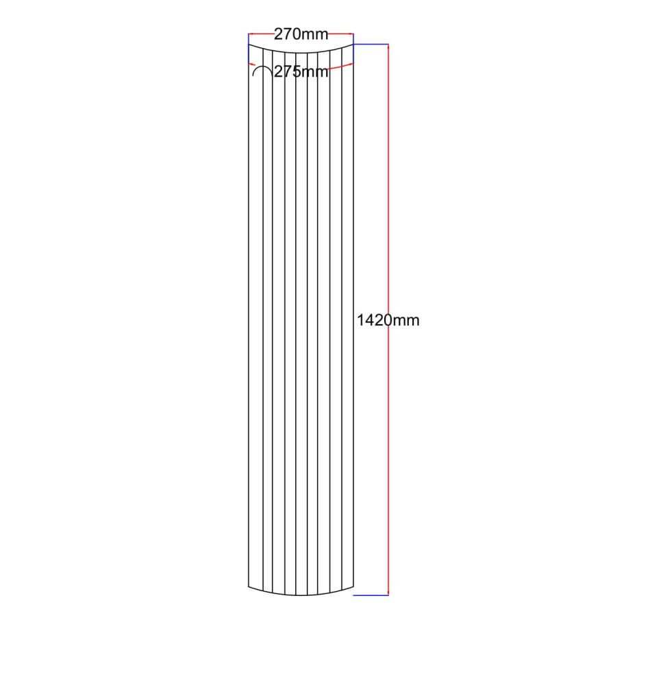 Dušo kabinos šoninis stiklas lenktas 270x1420 (275 mm) dekoras 4.33