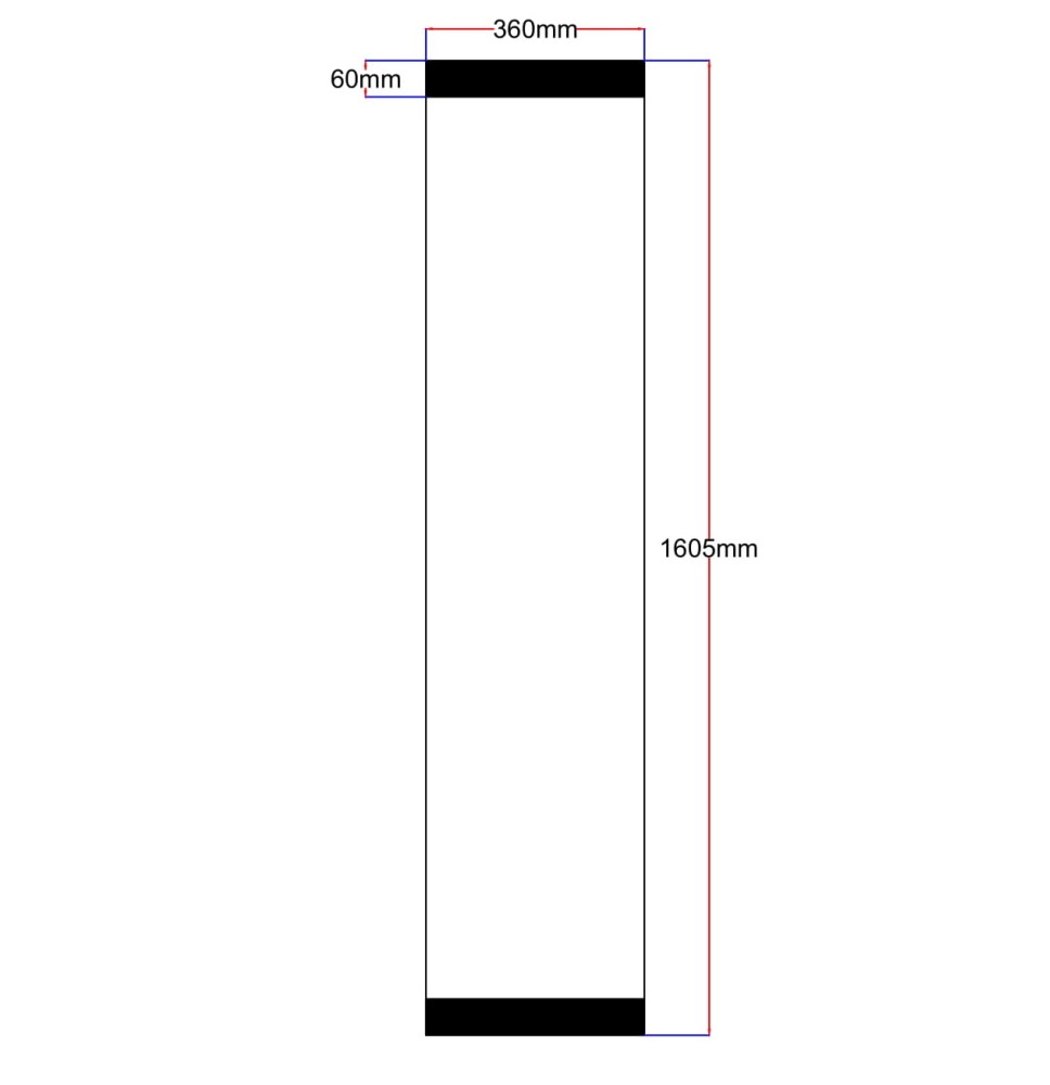 Dušo kabinos šoninis stiklas tiesus 360x1605 mm 2011 grey 3.134