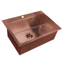 Nerūdijančio plieno plautuvė D6045HC COPPER su sifonu