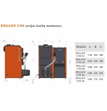 Katilas PELLET UNI 16 su KIPI ROT POWER 16 kW degikliu ir 350 l talpa