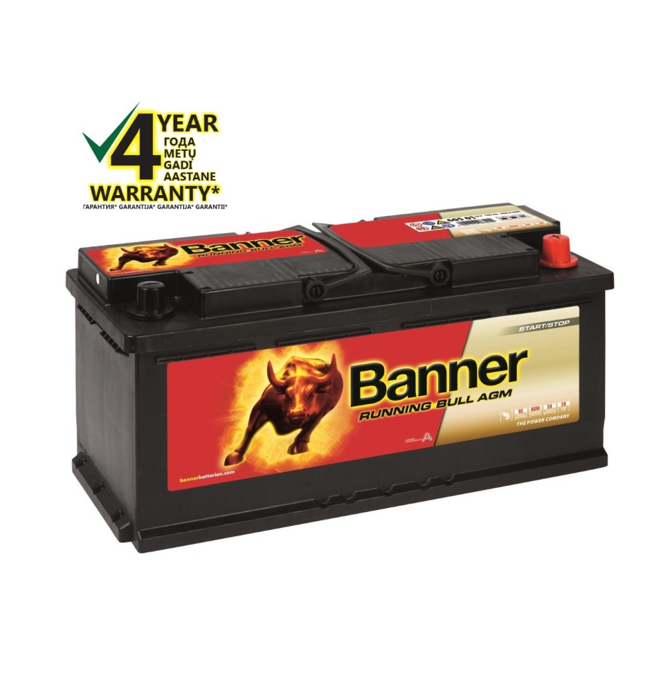 Banner AGM 105Ah 950A RUNNING BULL akumuliatorius 12V 394x175x190mm