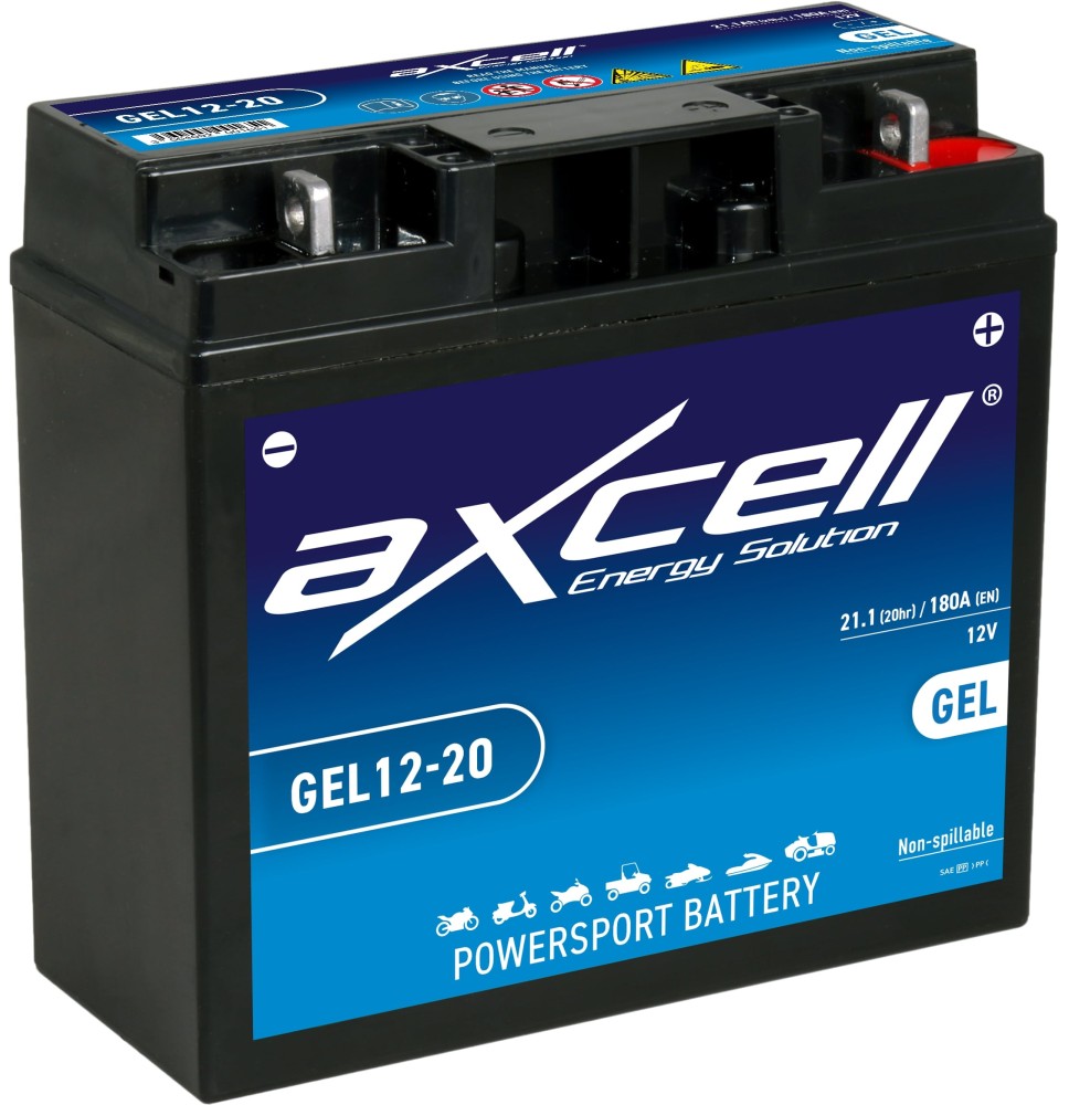 Axcell Garden GEL 20Ah 180A -/+ 12V akumuliatorius 182x77x168mm