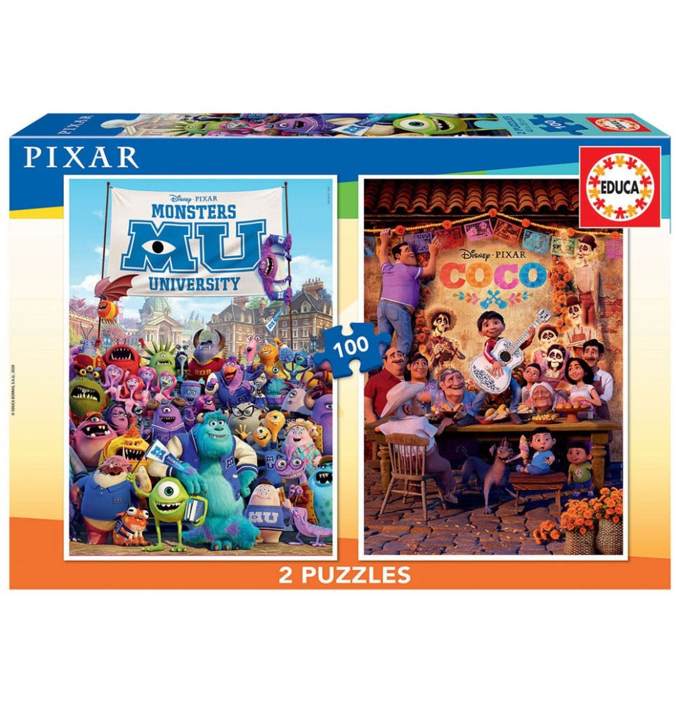 2 dėlionės (puzzle) 2x100 DISNEY PIXAR 6-8 metų