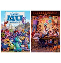 2 dėlionės (puzzle) 2x100 DISNEY PIXAR 6-8 metų