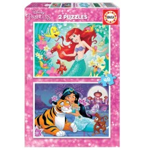 2 dėlionės (puzzle) 2x48 ARIEL ir  JASMIN