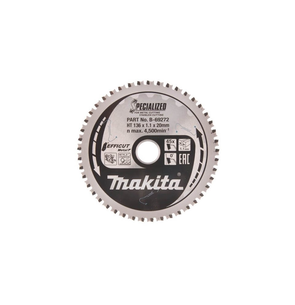 Pjovimo diskas metalui MAKITA Efficut 136x20x1,1mm Z45