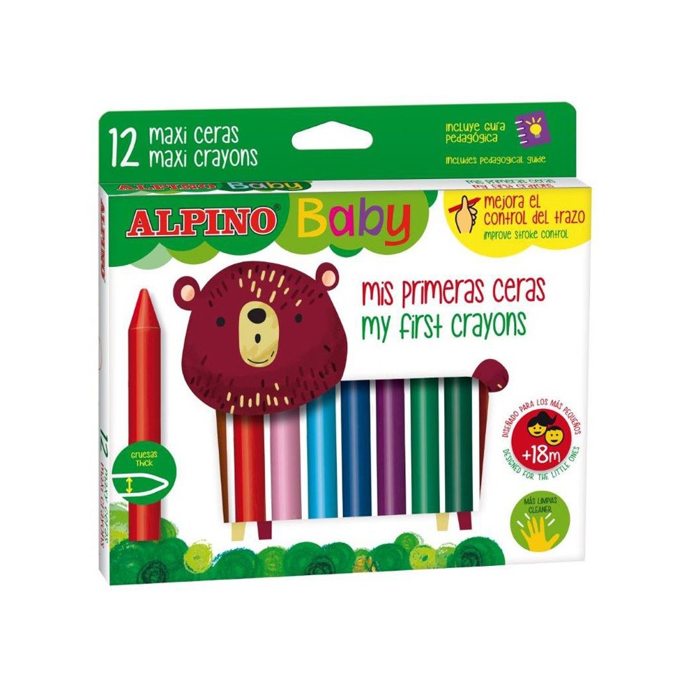 Spalvotos kreidelės ALPINO Baby 12sp